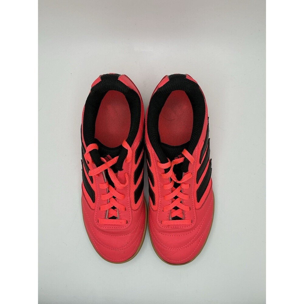 Kids Adidas Super Sala 2 IN Indoor Soccer Shoes | Turbo/Black Colorway | Size 3 - Picture 5 of 7